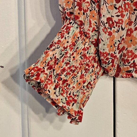 Torrid Floral Shirt Size 1 - Picture 2 of 4